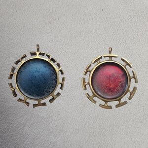 Bernard Chaudron two-sided Resin & Bronze Pendant - Vintage 1960s